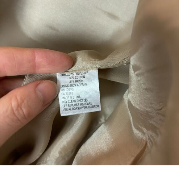 Antonio Melani Tan Brown Belted Tweed Stripe Blazer Jacket Women's 4 - Picture 5 of 7